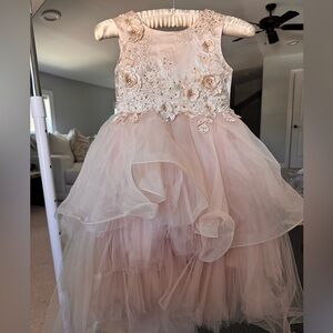 Charming Blush Floral Kids Dress